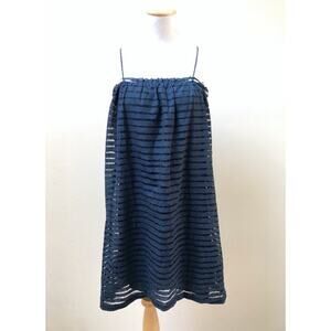Amour Vert Navy Blue Sleeveless Mesh Lace Mini Shift Dress Women’s XS $228